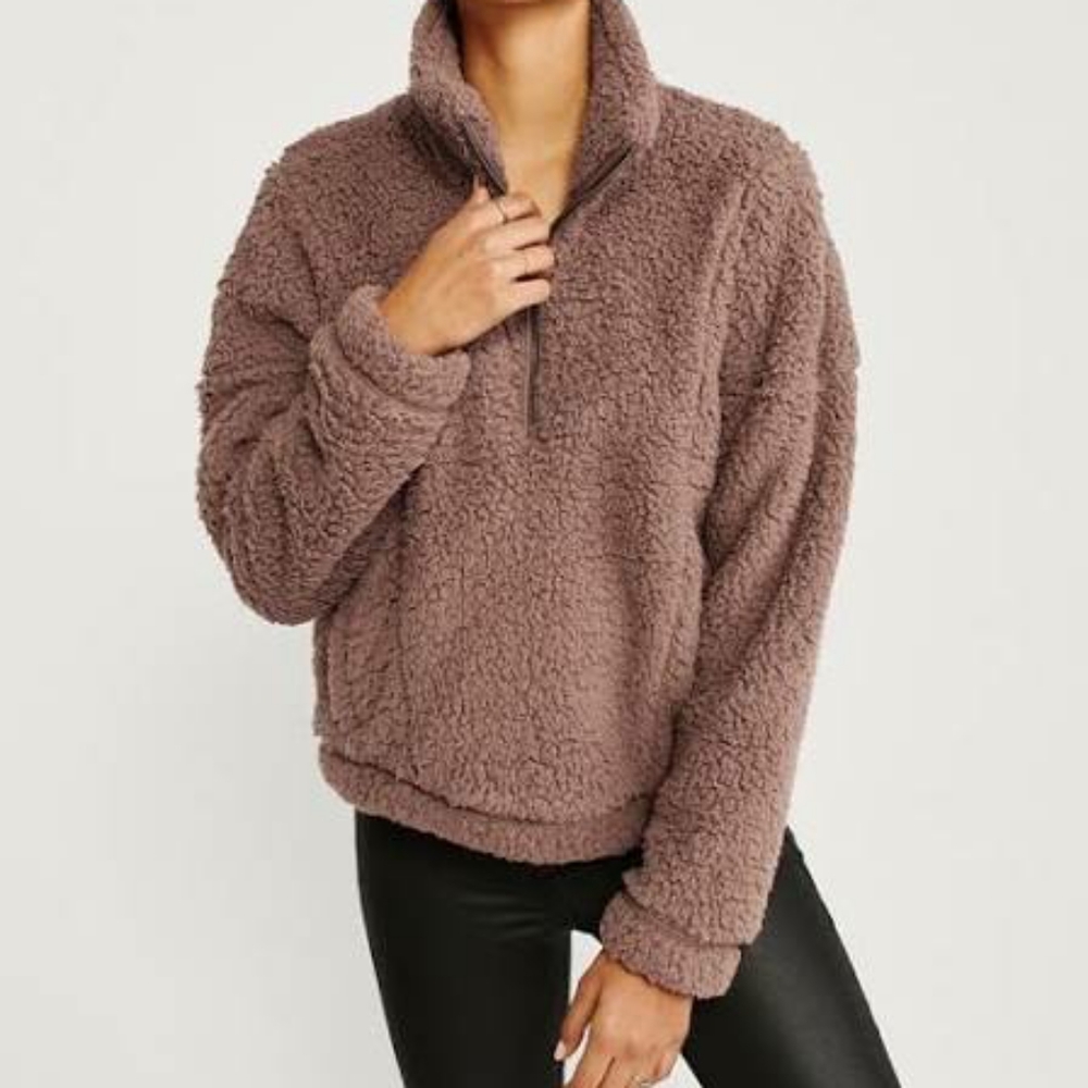 American Eagle sherpa fleece hoodie (xs, brown)
